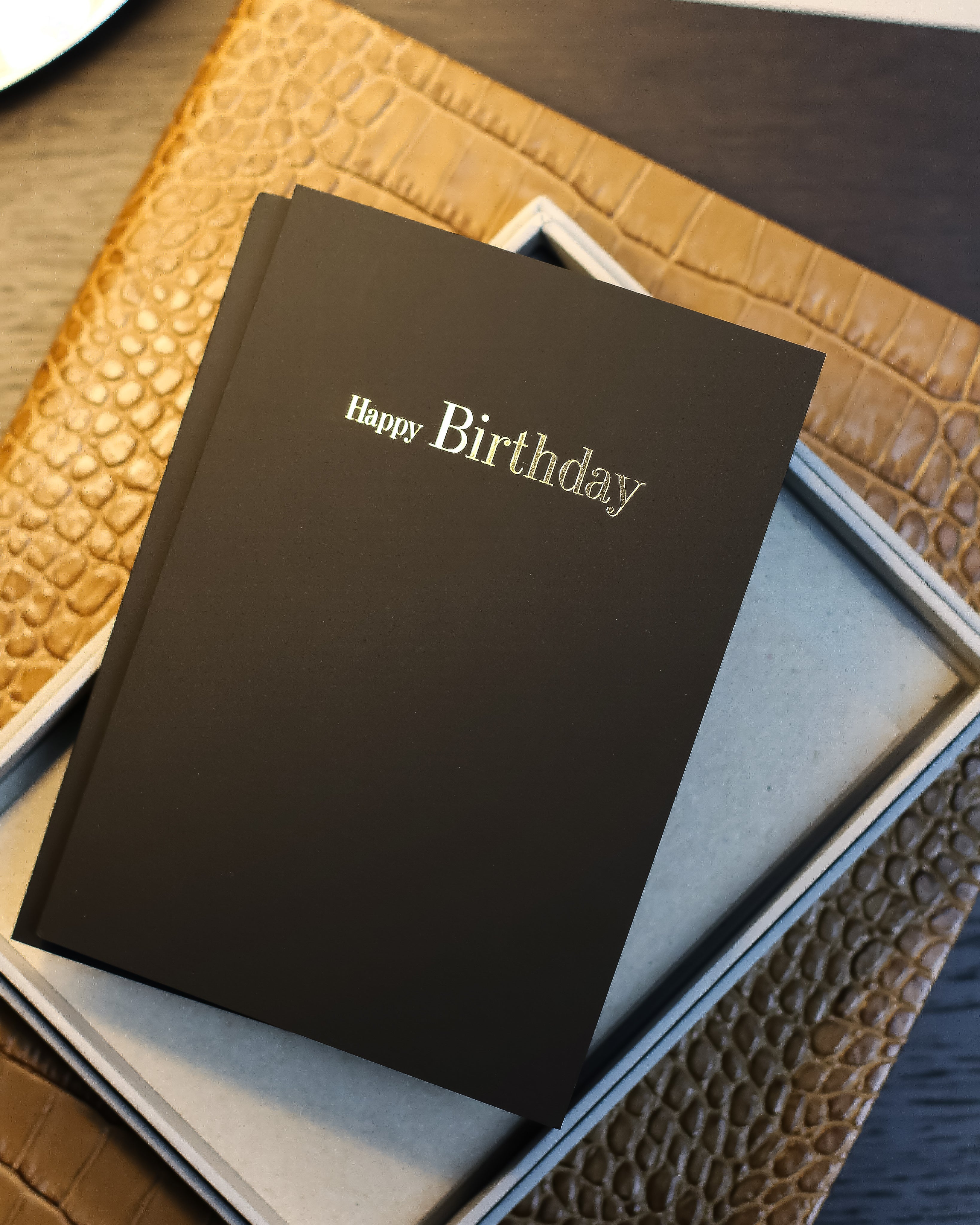 Happy Birthday Black Greeting Card | Story of Elegance