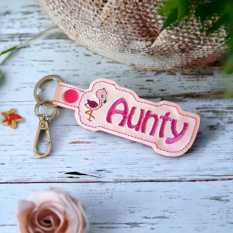 Aunty Flamingo Themed Keychain, Photo by Bronwyn Hibbs, Lil-aiges Creations