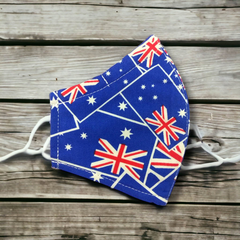 Australian Flags Face Mask, Photo by Bronwyn Hibbs, Lil-aiges Creations