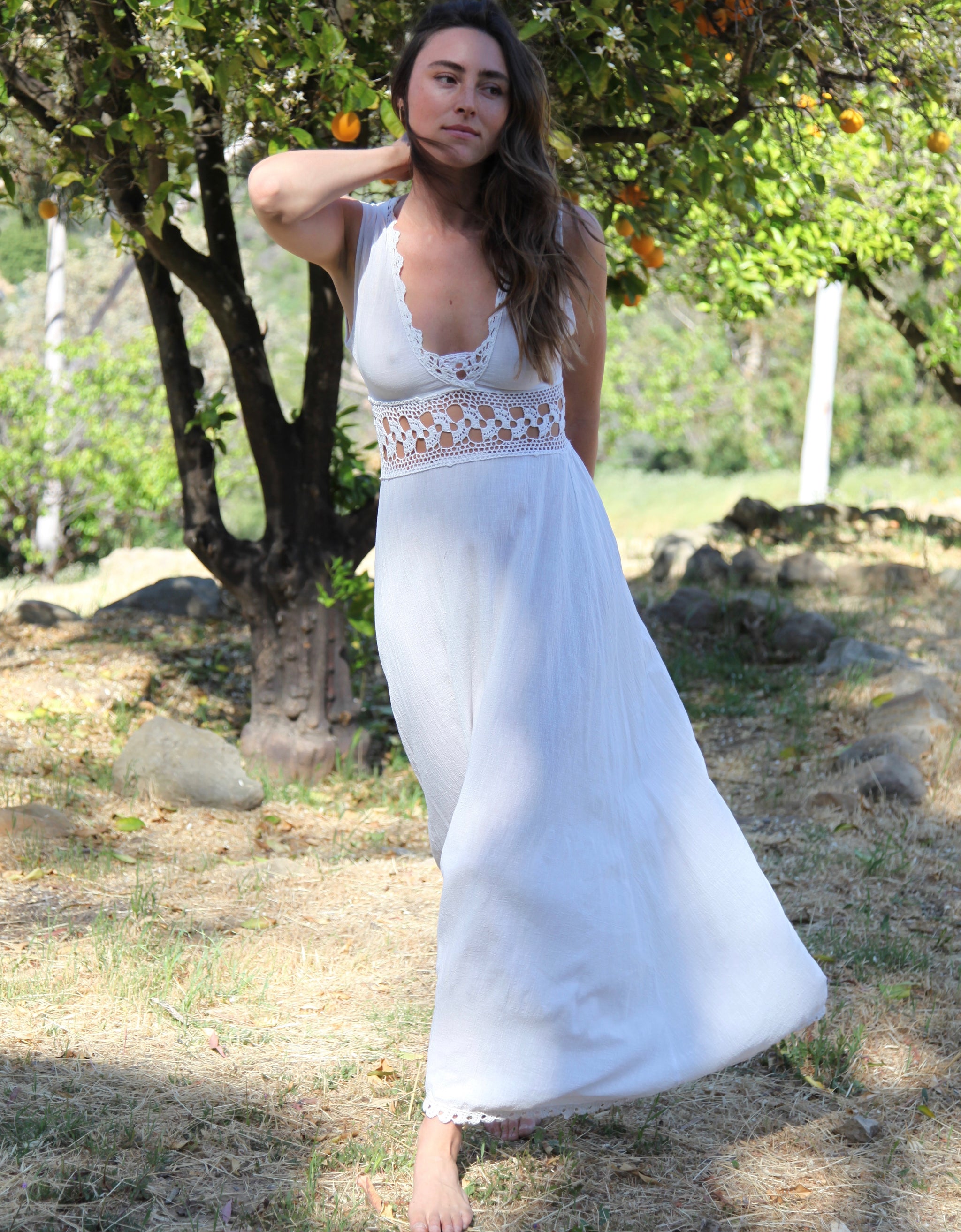 vintage white maxi dress