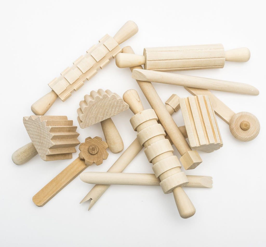 wood play dough tools