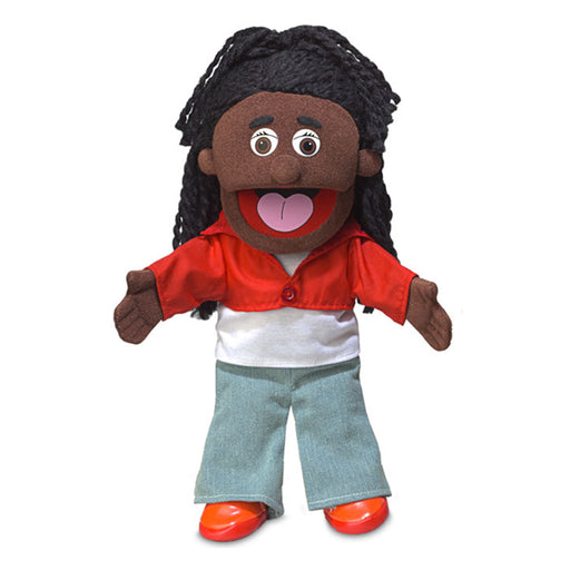 Silly Puppets Superhero African American Girl Puppet Bundle 14 inch w/ Arm  Rod