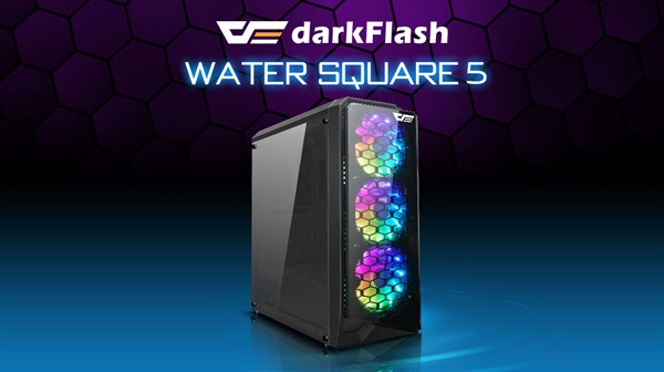 DarkFlash Water Square 5 Black ATX Mid-Tower Gaming Pc Case