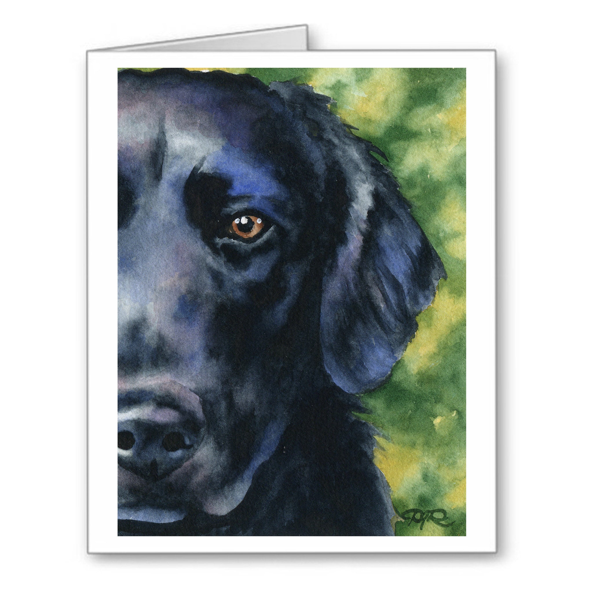 Flat Coated Retriever Dog Art Note Card Birthday Thank You Party Gift – Dog  Prints Gallery