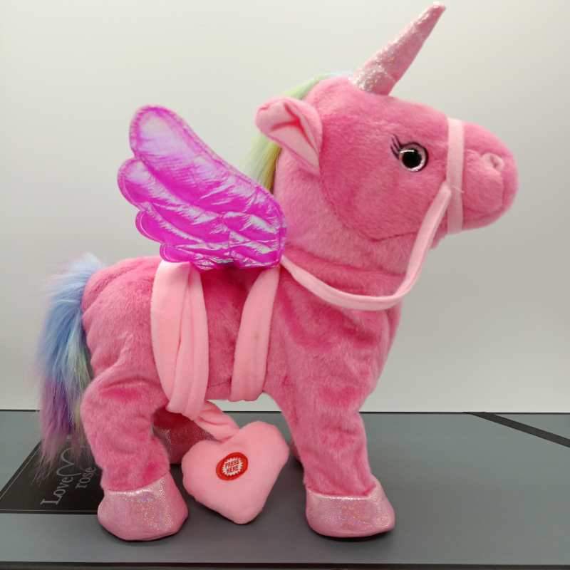 walking unicorn plush toy