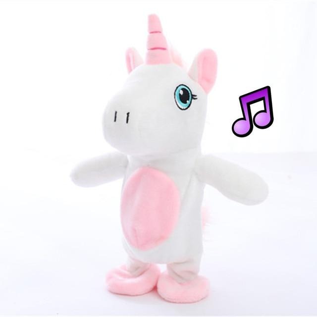 walking talking unicorn plush toy