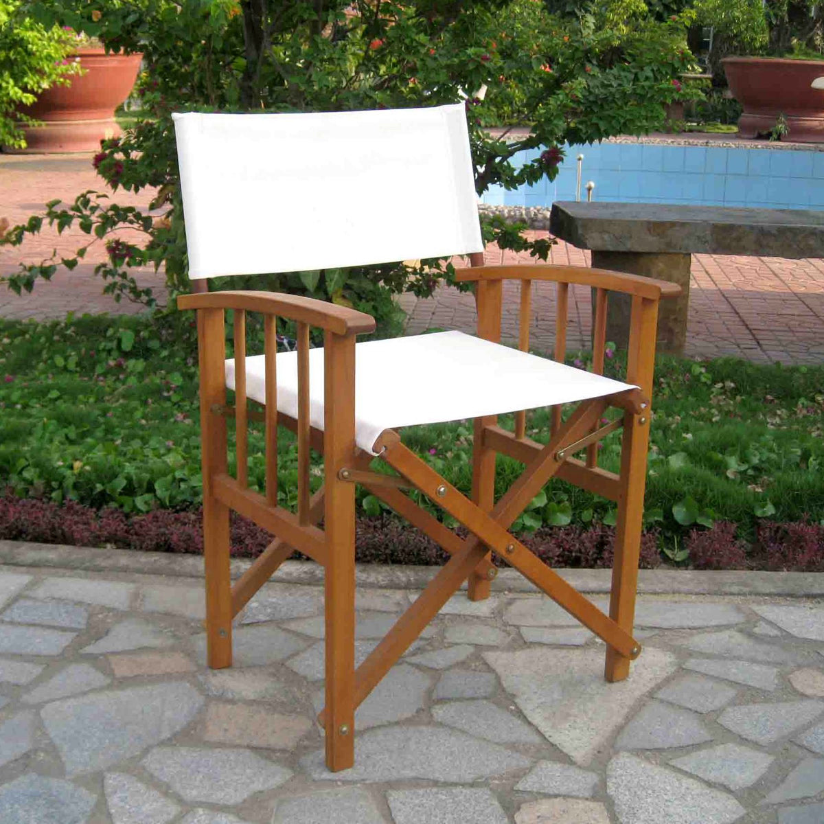 Set Of Two Directors Chair With Mission Style Arms Rustic Brown