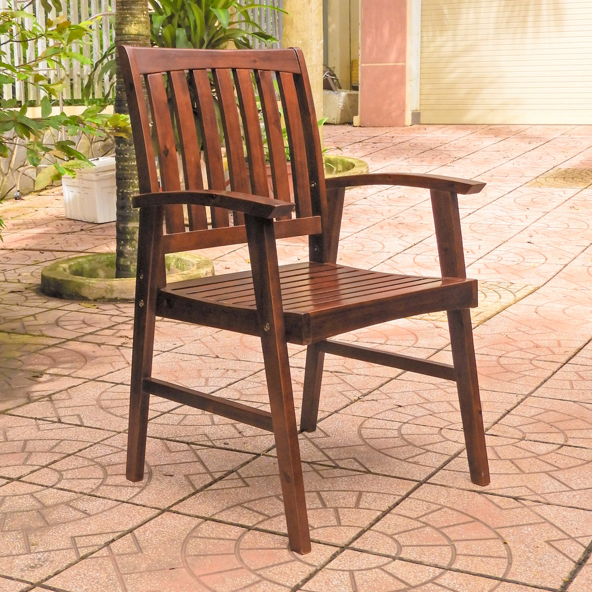 Highland Acacia Americana Arm Chair Set Of 2 Stain By