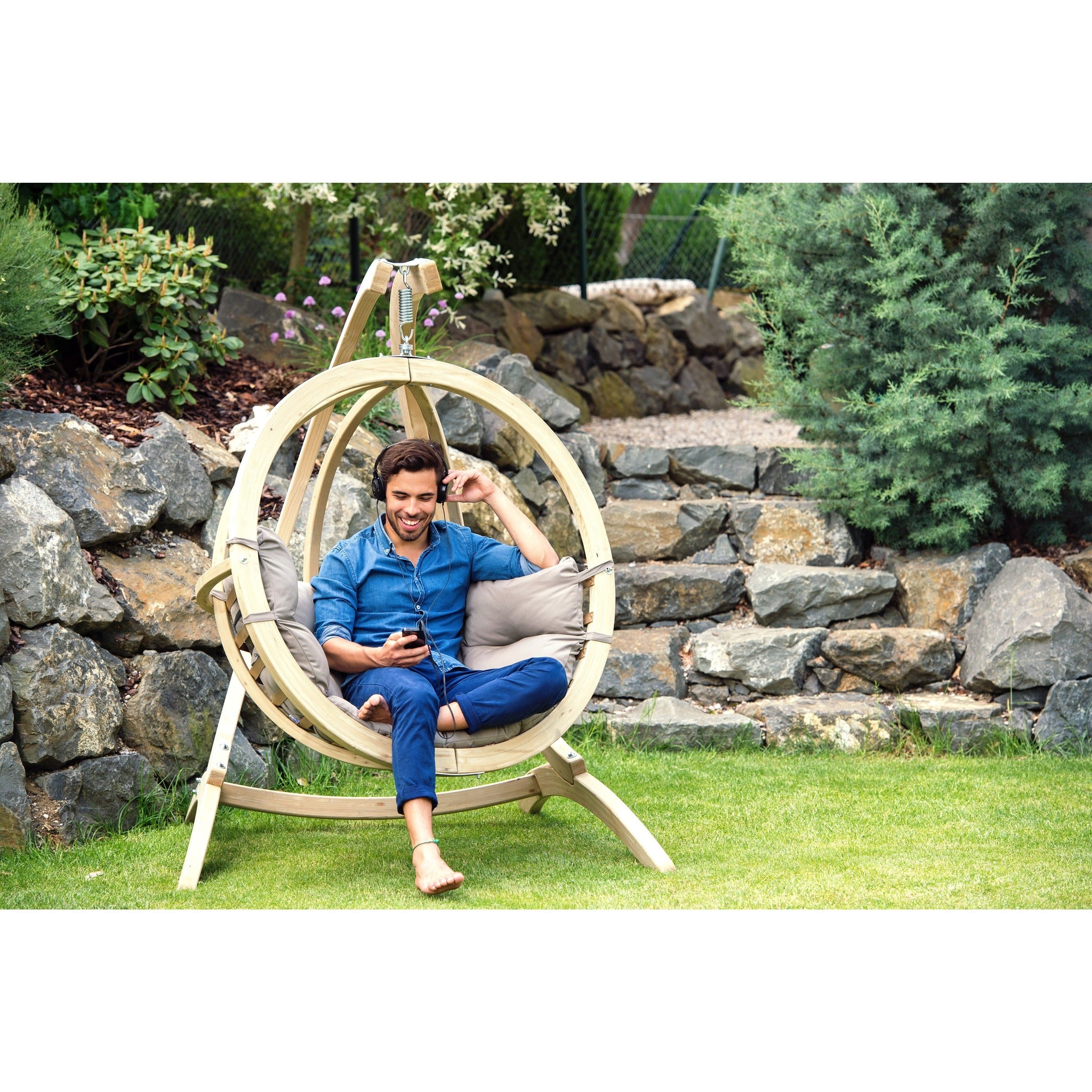 hoeveelheid verkoop verlichten toeter Byers of Maine, Single Globo Swing Chair with Cushion – Swing Chairs Direct