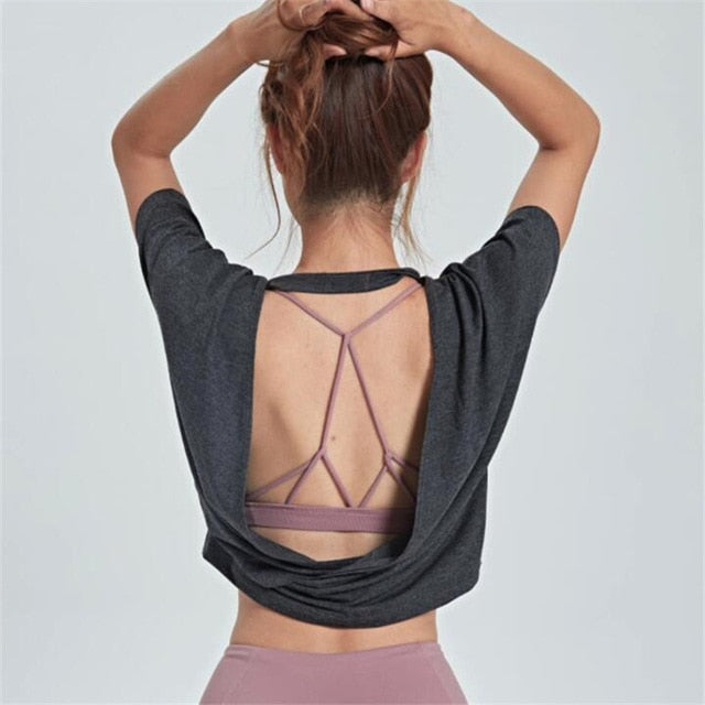 backless gym top