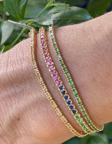 gemstone tennis bracelets