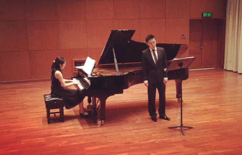 Pianist Tianyu Deng collaborating with Kwok Ho Lam