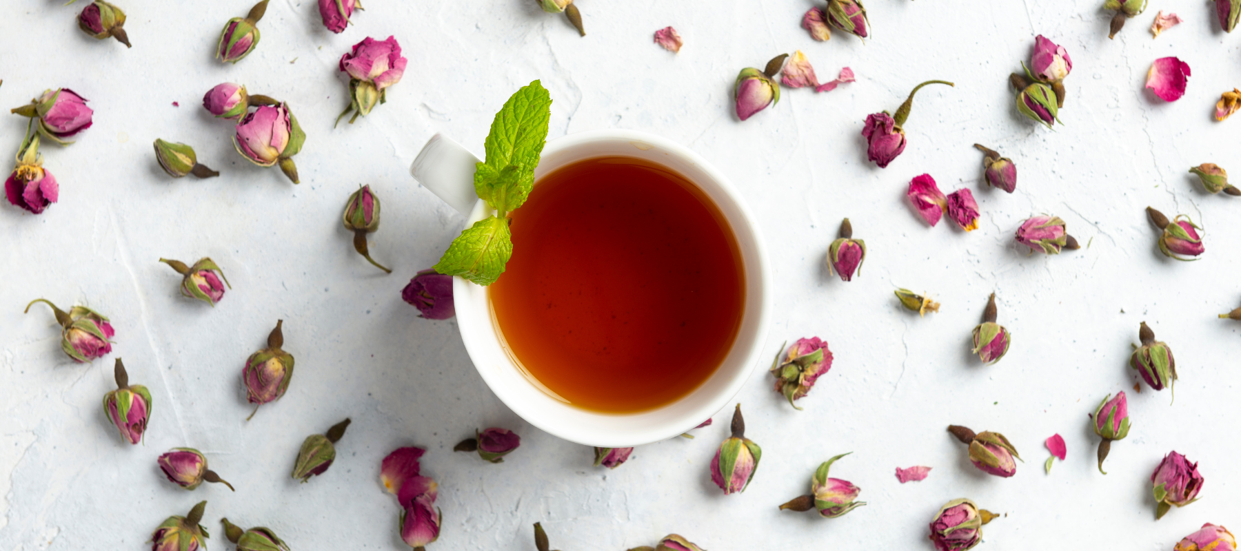 A cup of rose tea