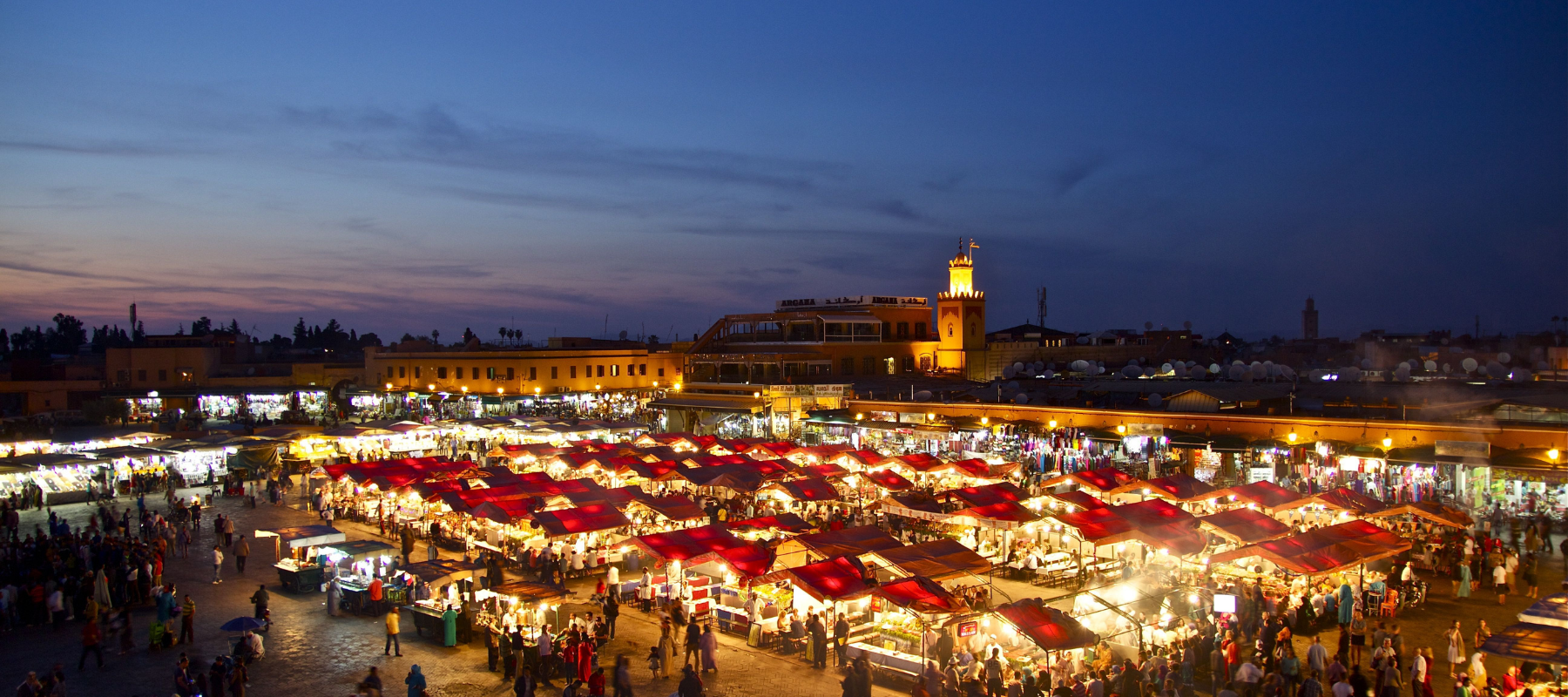 Jamaa El Fna in Marrakech by night