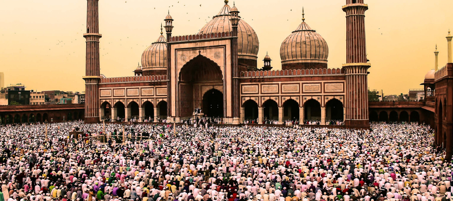 Muslims praying in a mosque