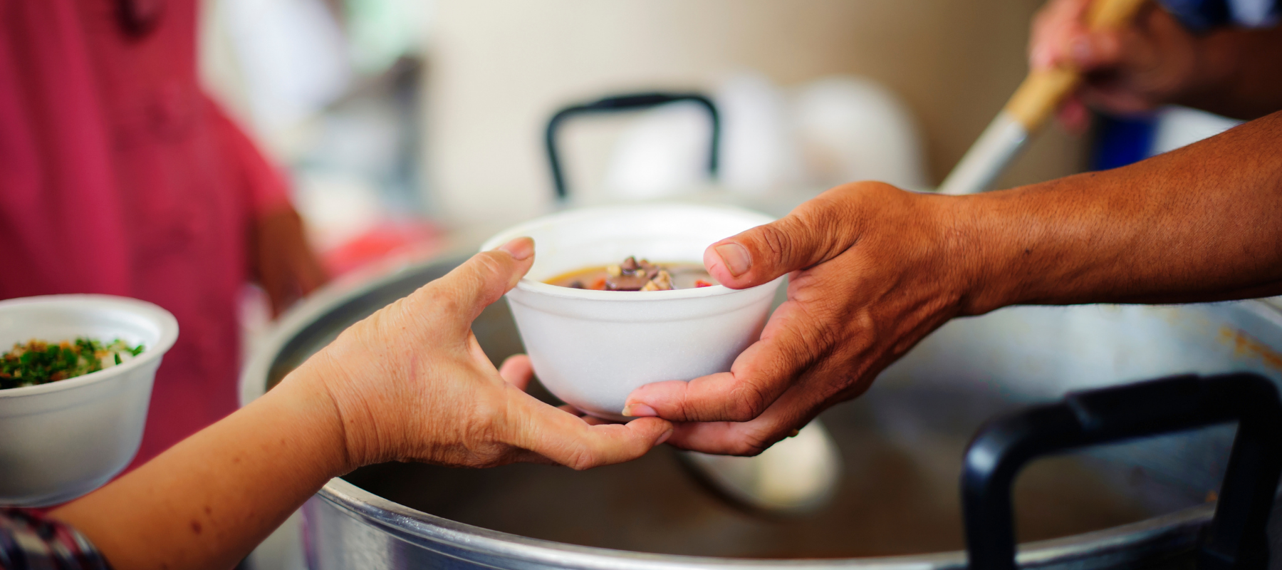 A person serving food