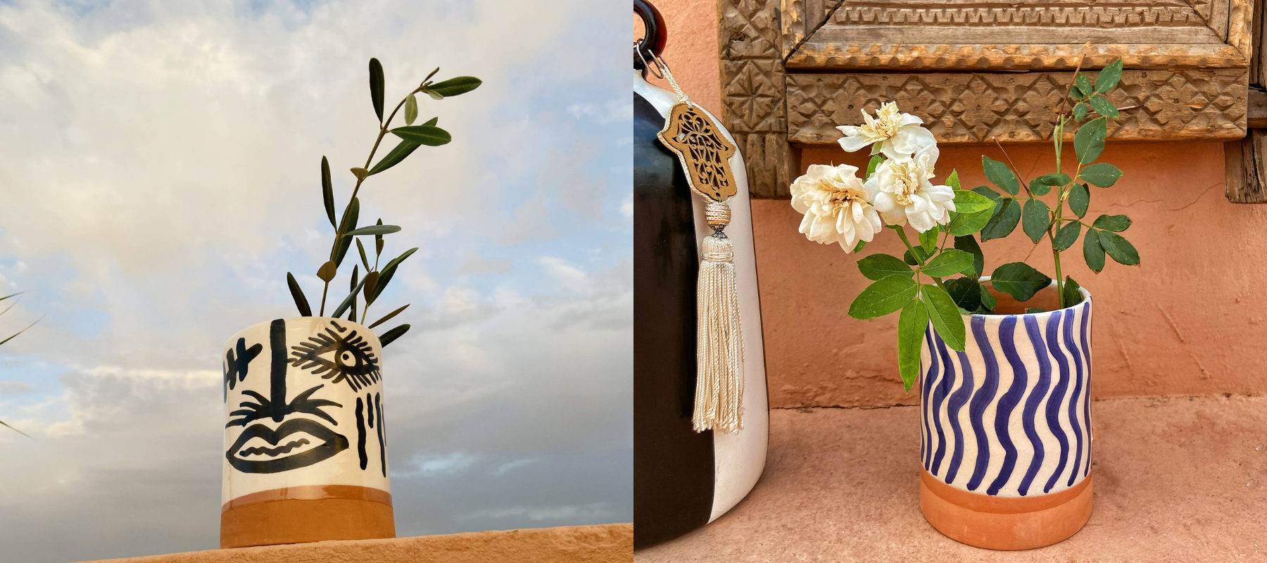 Plants in Moroccan vases