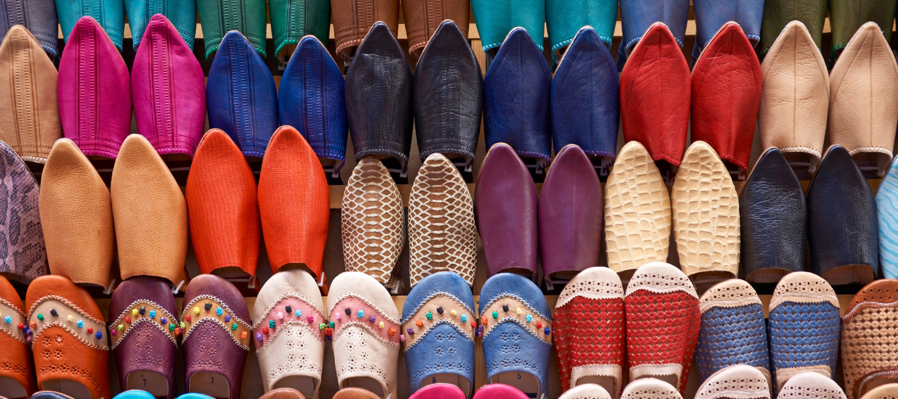 Moroccan slippers sold in a Souk