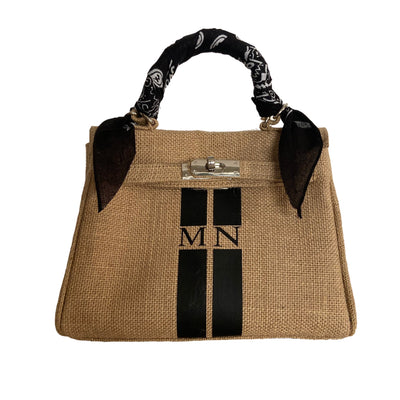 Belle Pour Lui Monogrammed Straw Bag