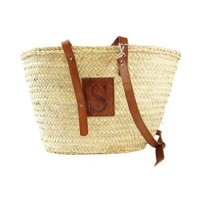 Belle Pour Lui Monogrammed Straw Bag