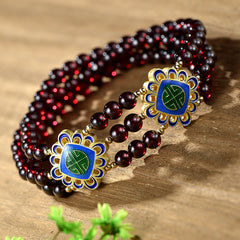 Pure Handmade Bracelet Natural Garnet Beads