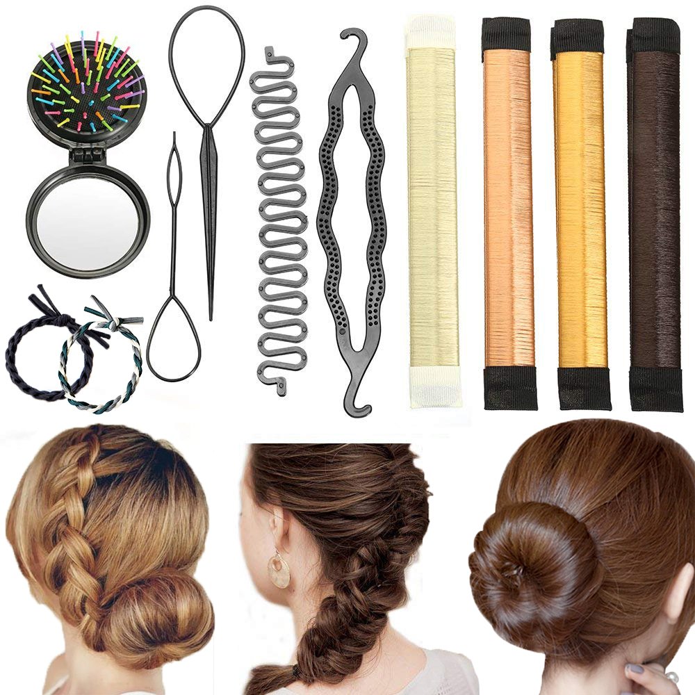 Hair Styling Set, Vibury 11 Pack Hair Bun Maker Hair Design Styling To –  S.O.S Beauty Shop