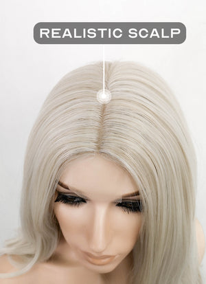 Greyish Blonde Wavy Synthetic Wig NL038