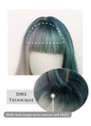 Green Grey Split Color Wavy Synthetic Wig NS279