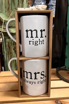 Mr. and Mrs. Right Mug Set