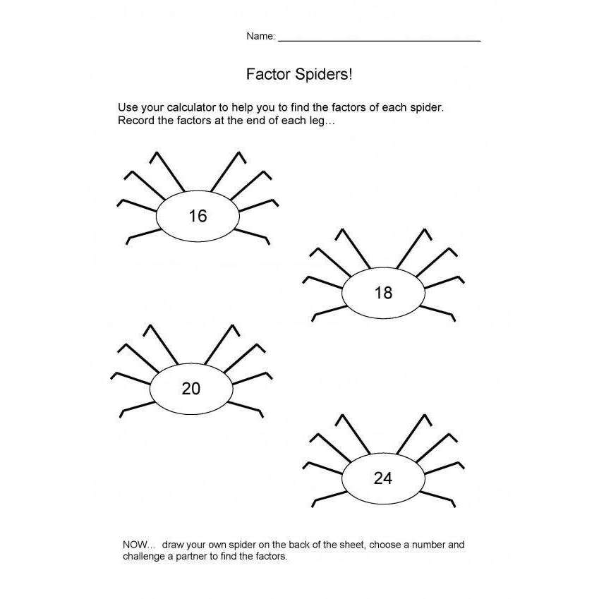 Factor Spiders 1 and 2 – Primary Classroom Resources