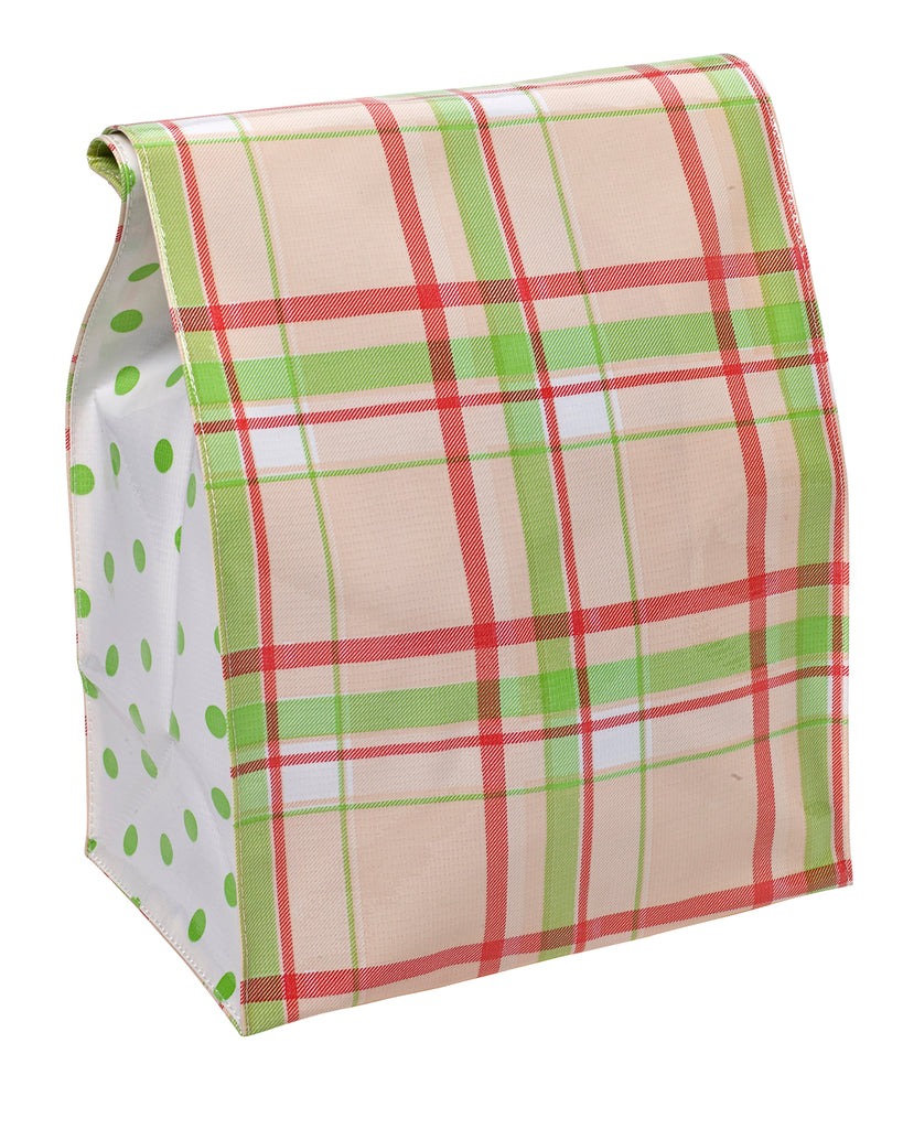 Freckled Sage Oilcloth Lunch Bag Plaid 