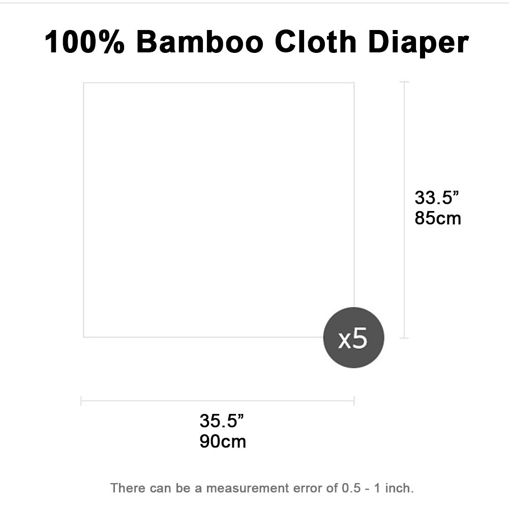 100% Bamboo Cloth Diaper Size Chart