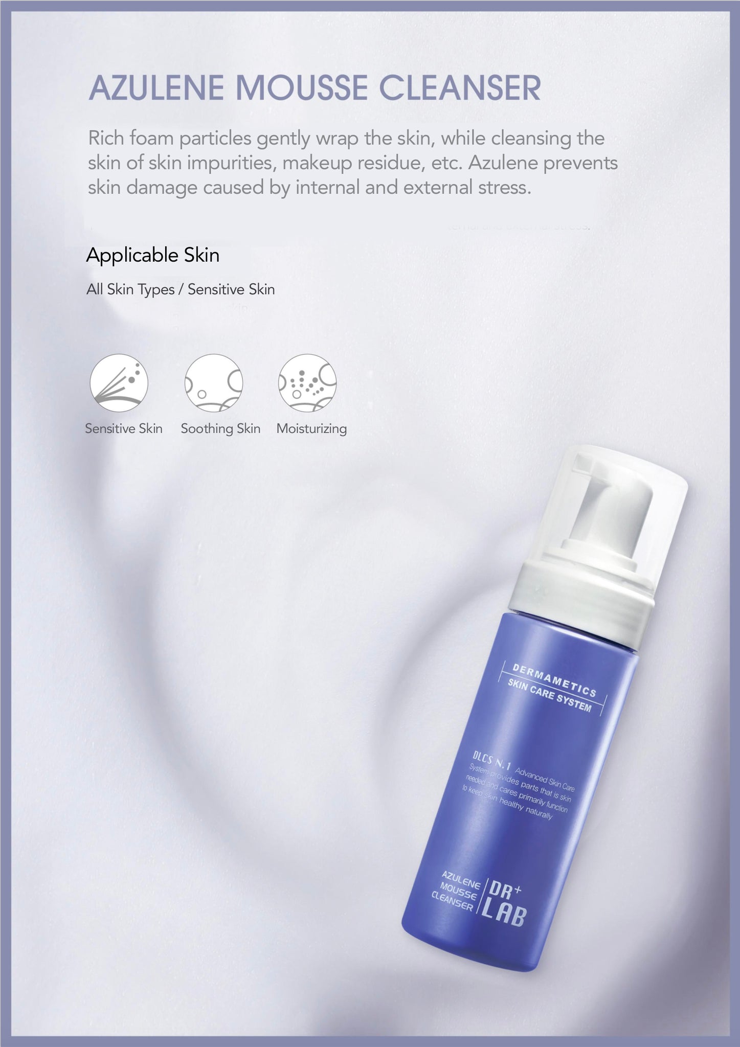 Dr+Lab Azulene Mousse Cleanser Product Description 1