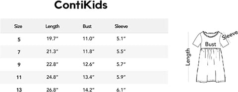 Floral Pansy Collar Dress Size Chart