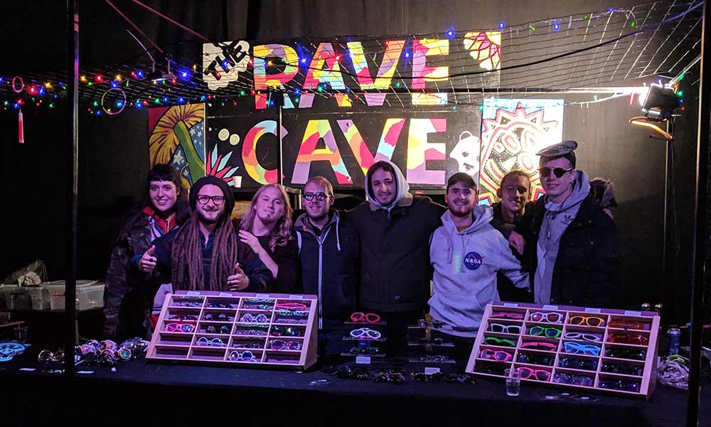 The Rave Cave Crew at Westfest 2018 standing in the stall