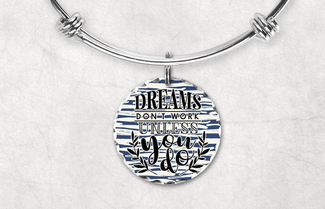 Custom Jewelry | Personalized Jewelry | Bangle Bracelet and Charm | Dreams