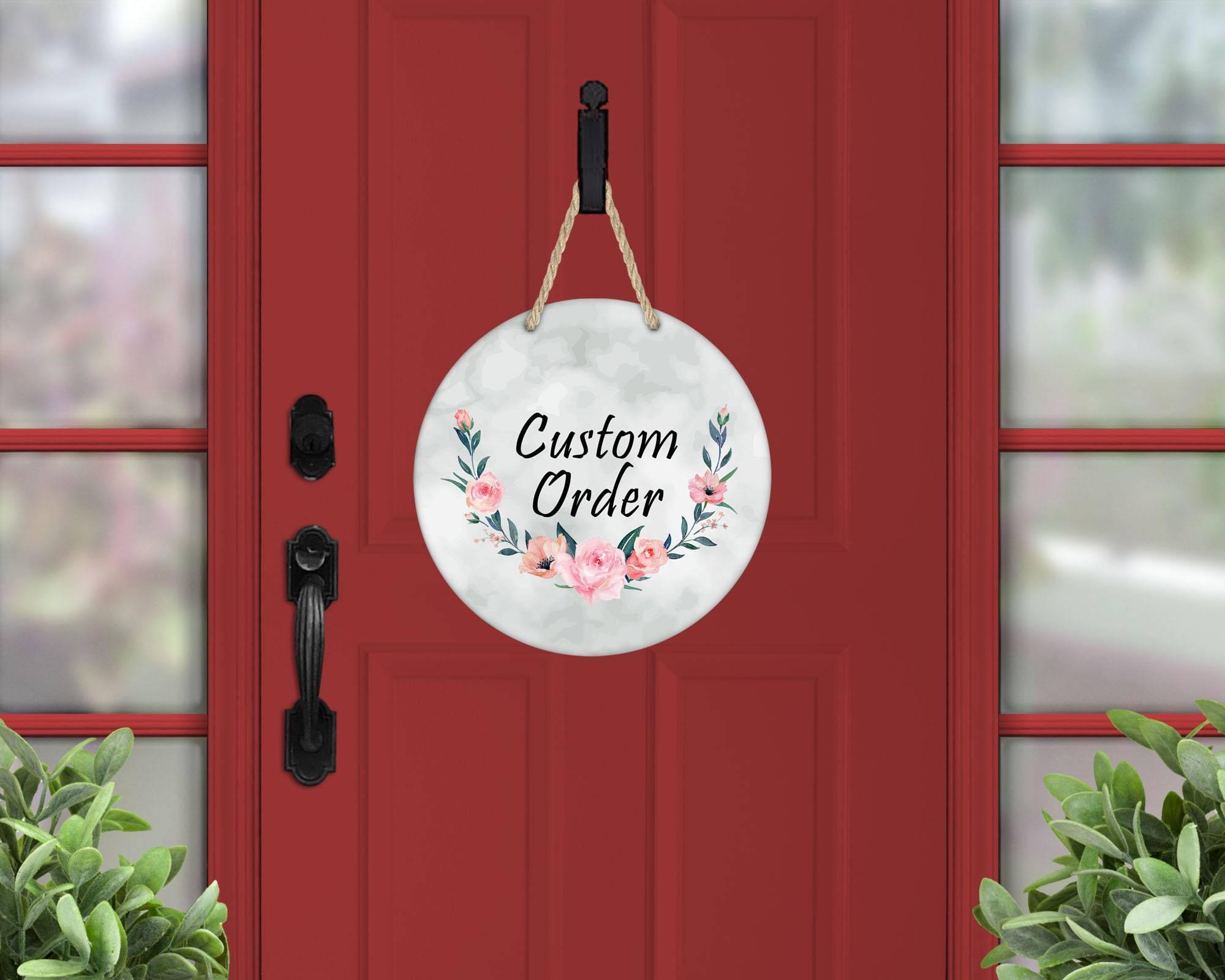 Custom Door Hanger Round | Wall Decor | Monogram Frame Family Name