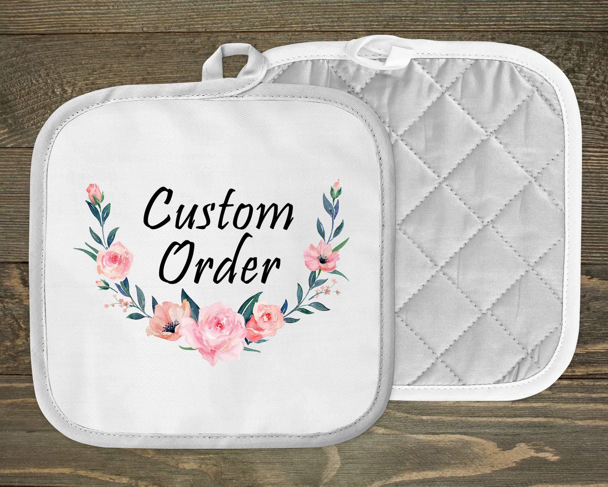 Personalized Floral Oven Mitts