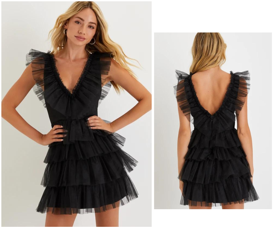 Tulle Tiered Ruffled Mini Homecoming Dress