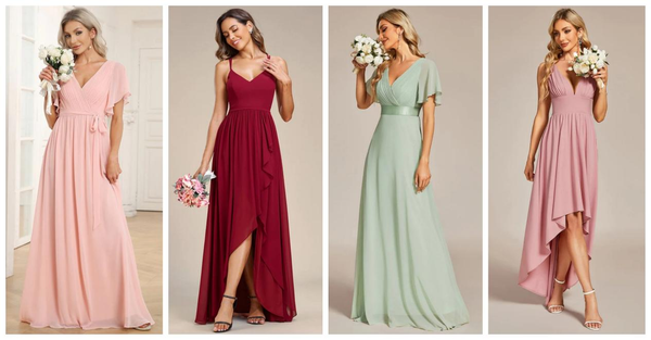 Bridesmaid dresses of different lengths