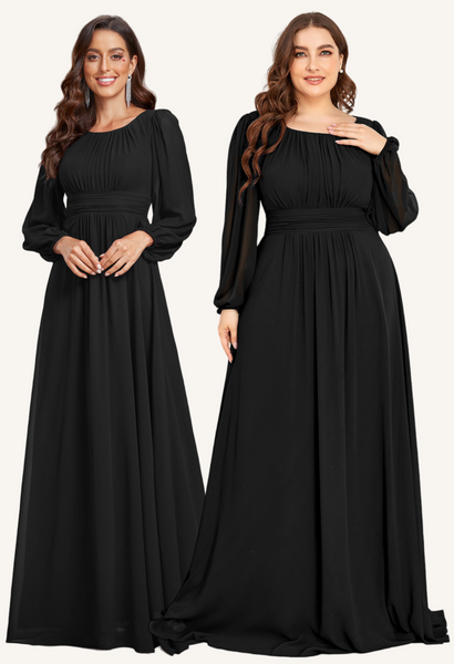 Chiffon Black Concert Dress