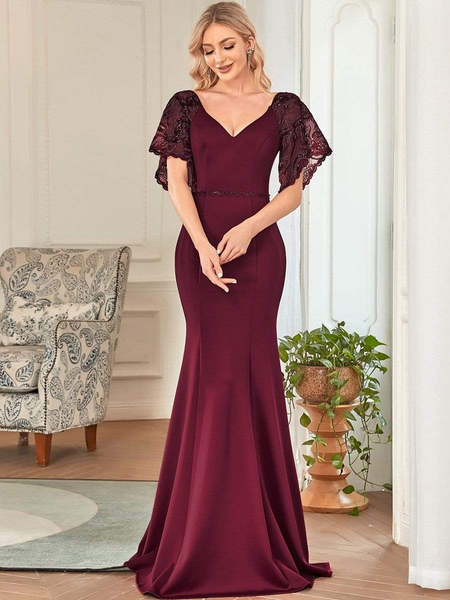 Bell Sleeves Dresses For Wedding Guest