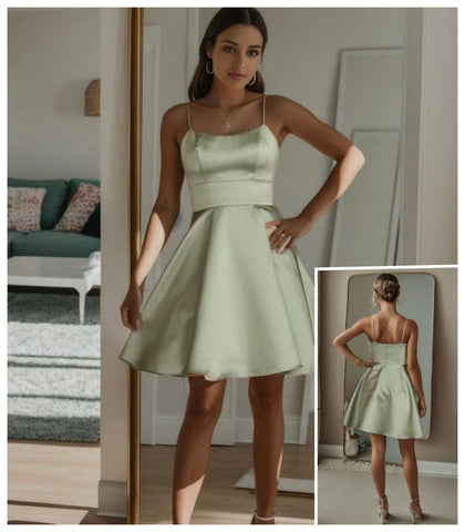 A-Line Backless Short Homecoming Dress