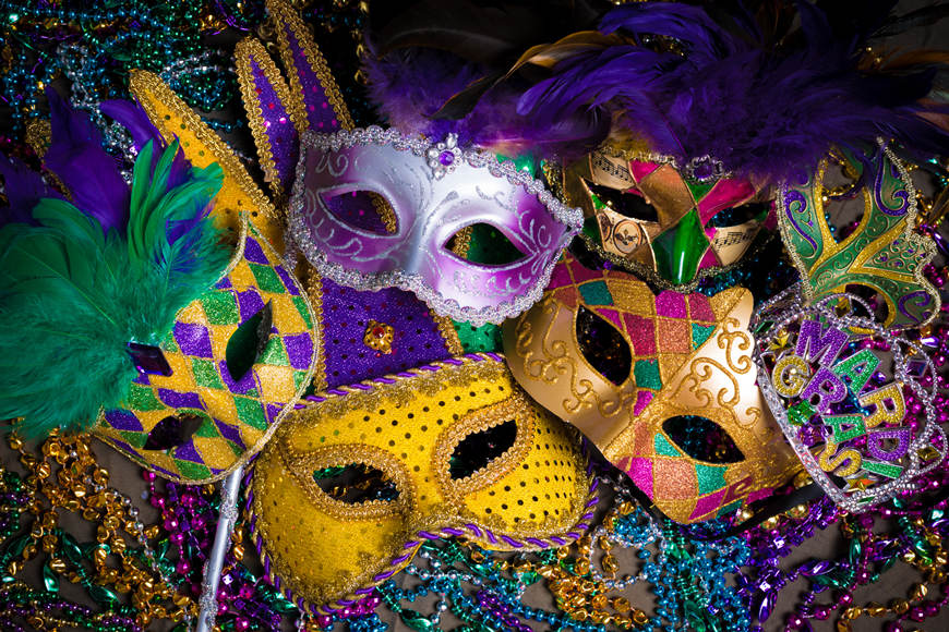 A-group-of-venetian-mardi-gras-mask-or-disguise-on-a-dark-background