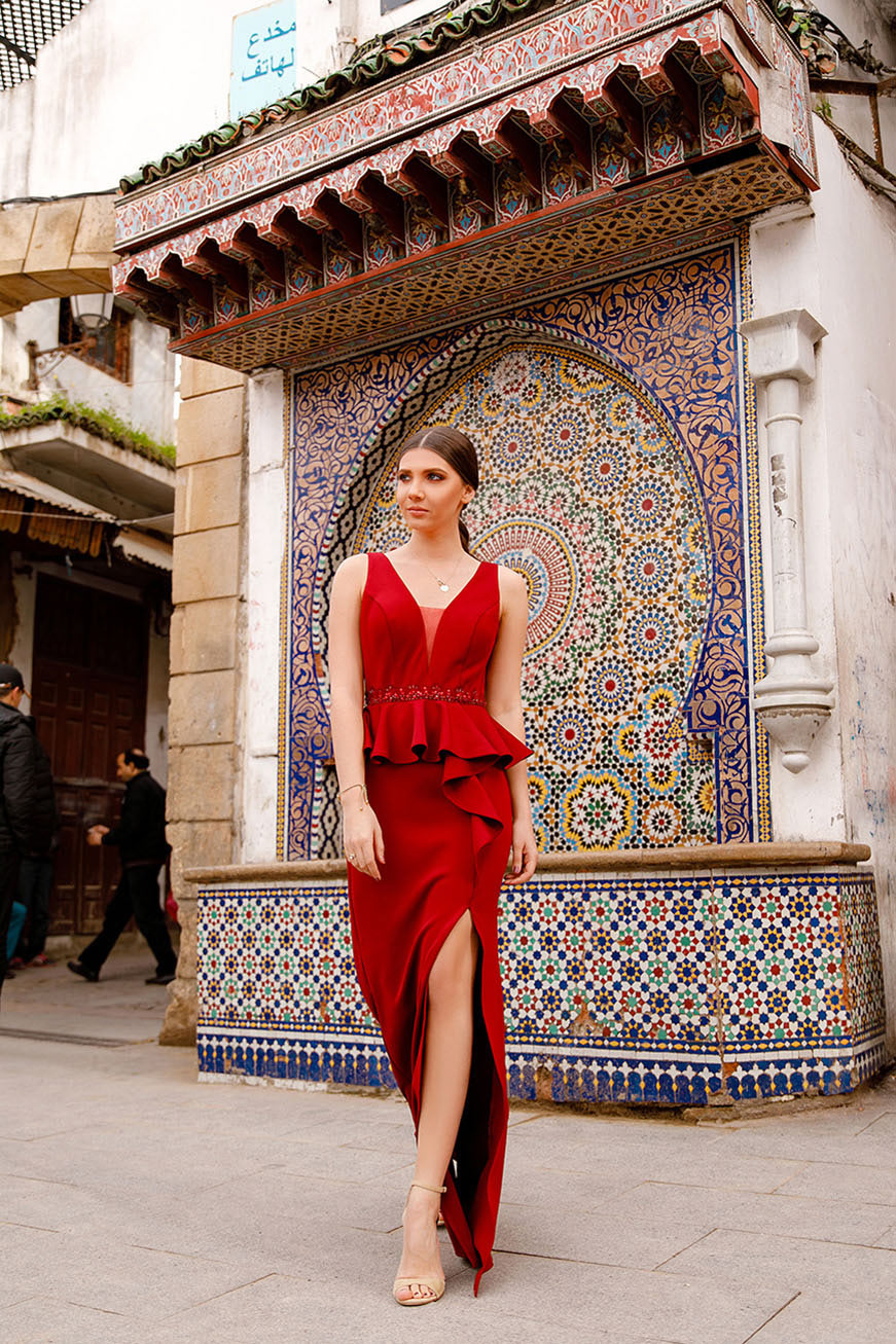 Larisa-with-ever-pretty-long-Burgundy-dress