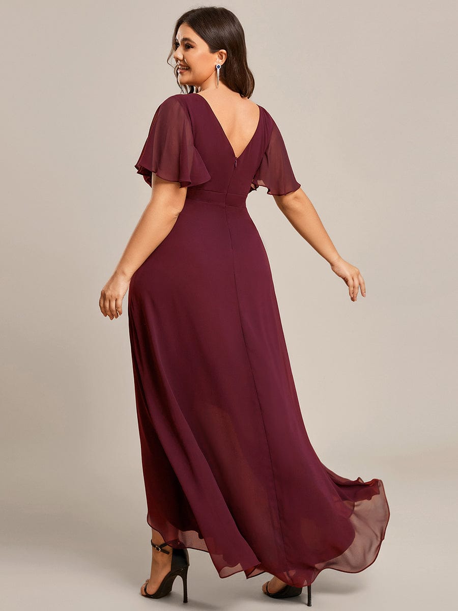 Charming Chiffon Bridesmaid Dress with Lotus Leaf Hemline