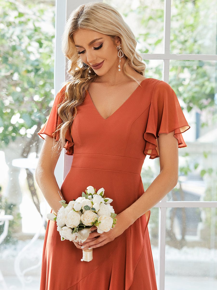 Burnt Orange Bridesmaid Gowns