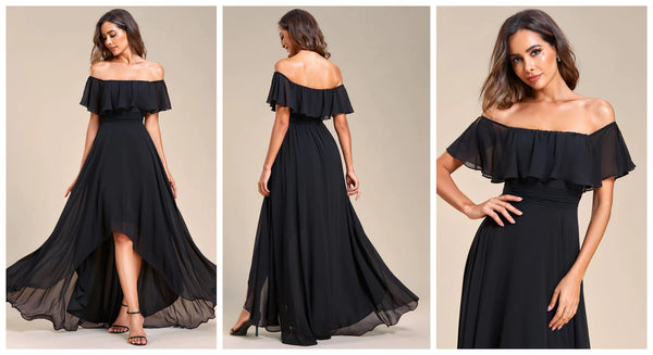 Elegant Chiffon Black Homecoming Dress