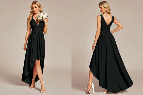 Elegant High-Low Sleeveless Empire Waist Homecoming Dress