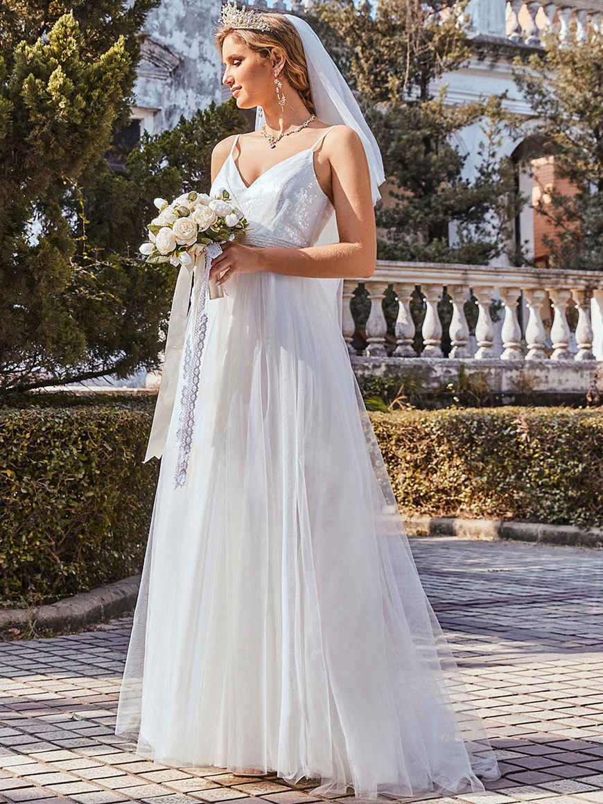 Gorgeous-Paillette-Bodice-Spaghetti-Strap-Casual-Maxi-Wedding-Dress